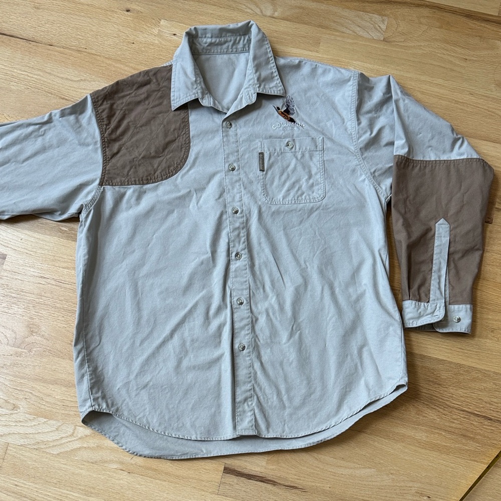 Columbia Sportswear Vintage pheasant duck bird hunting shirt MENS XL 100% cotton
